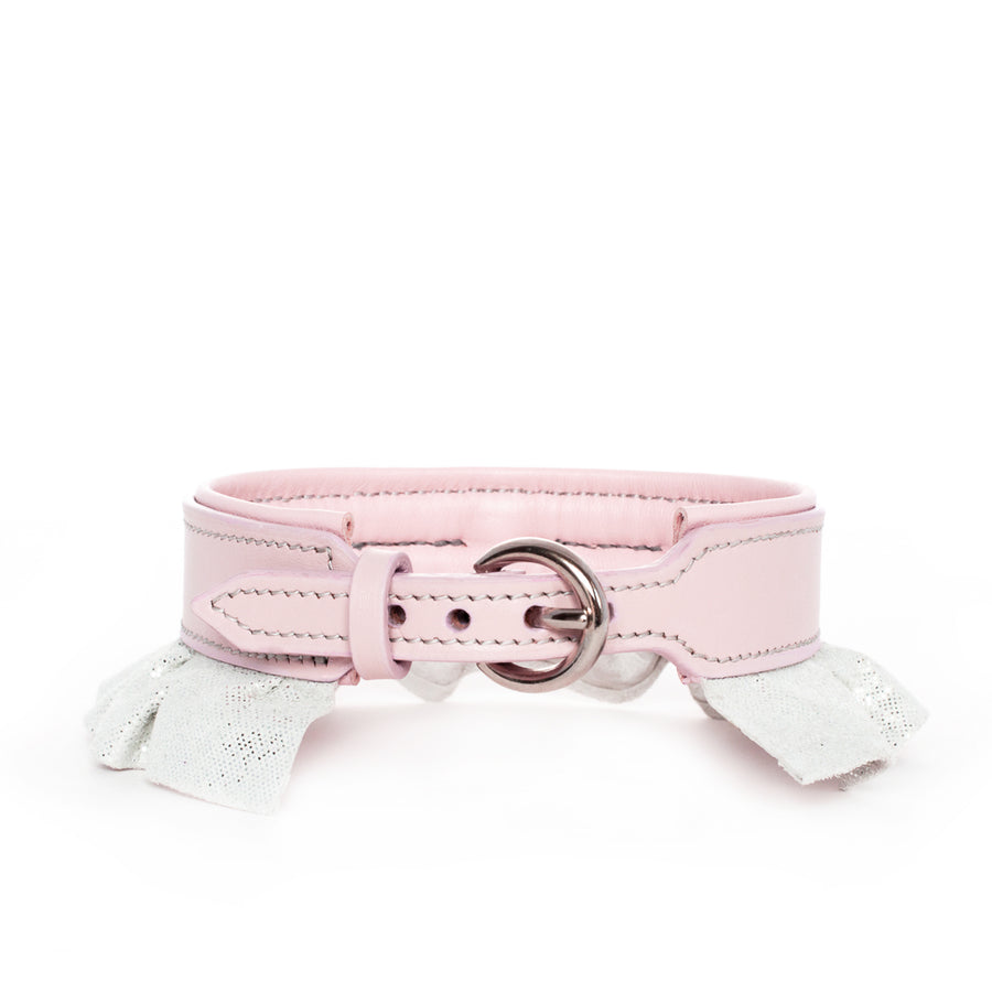 "GIGI" Wedding Dog Collar with a silver touch of sparkle